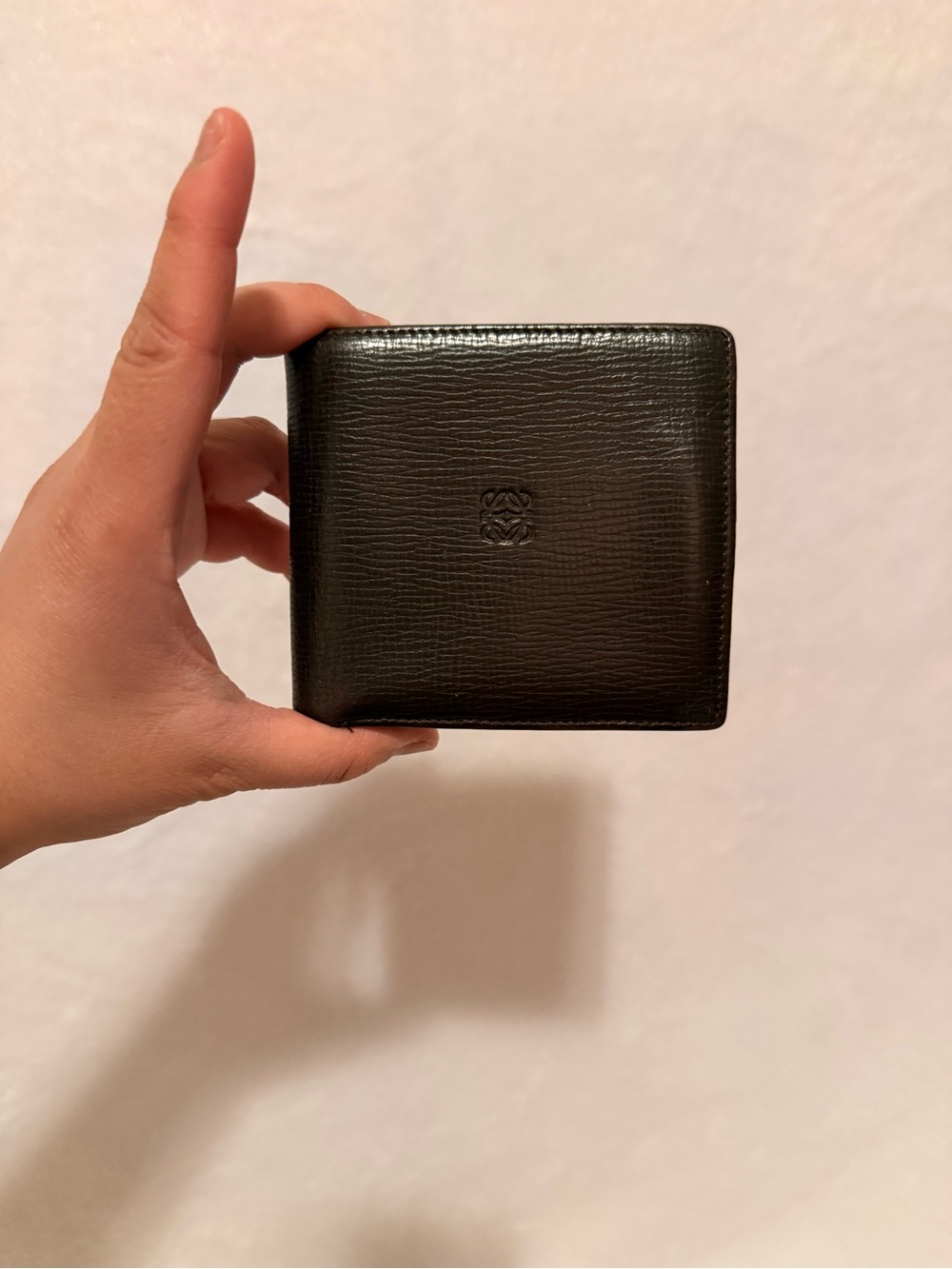 Vintage Loewe Brown Leather Anagram Bifold Wallet